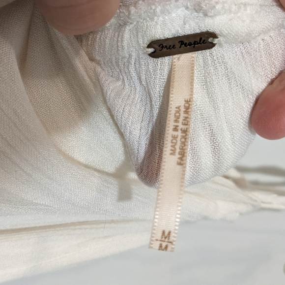 Free People Cosmico Maxi Endless Summer V Neck Sleeveless Dress Gauze Off White - Picture 6 of 8